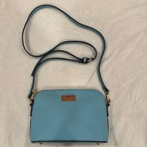 Kate Spade Blue Crossbody Bag with Gold Details